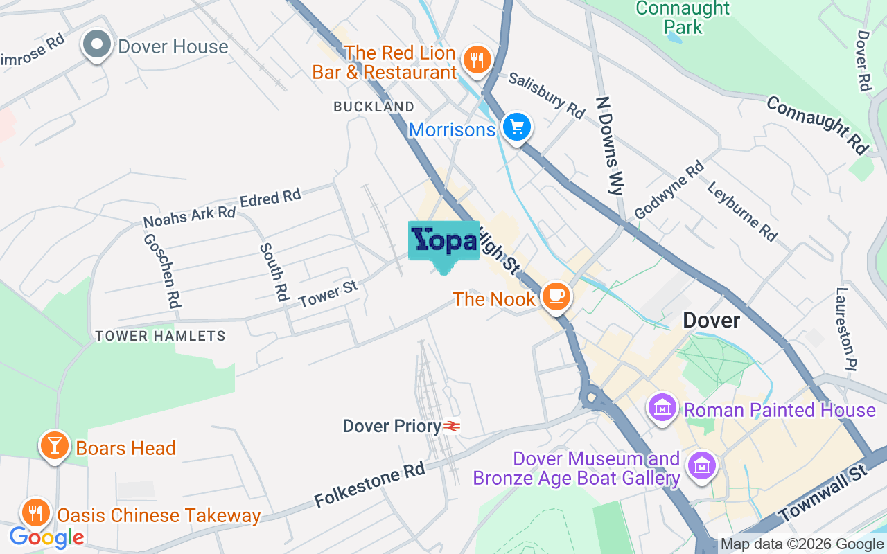 Map showing the location of CT17 0AD