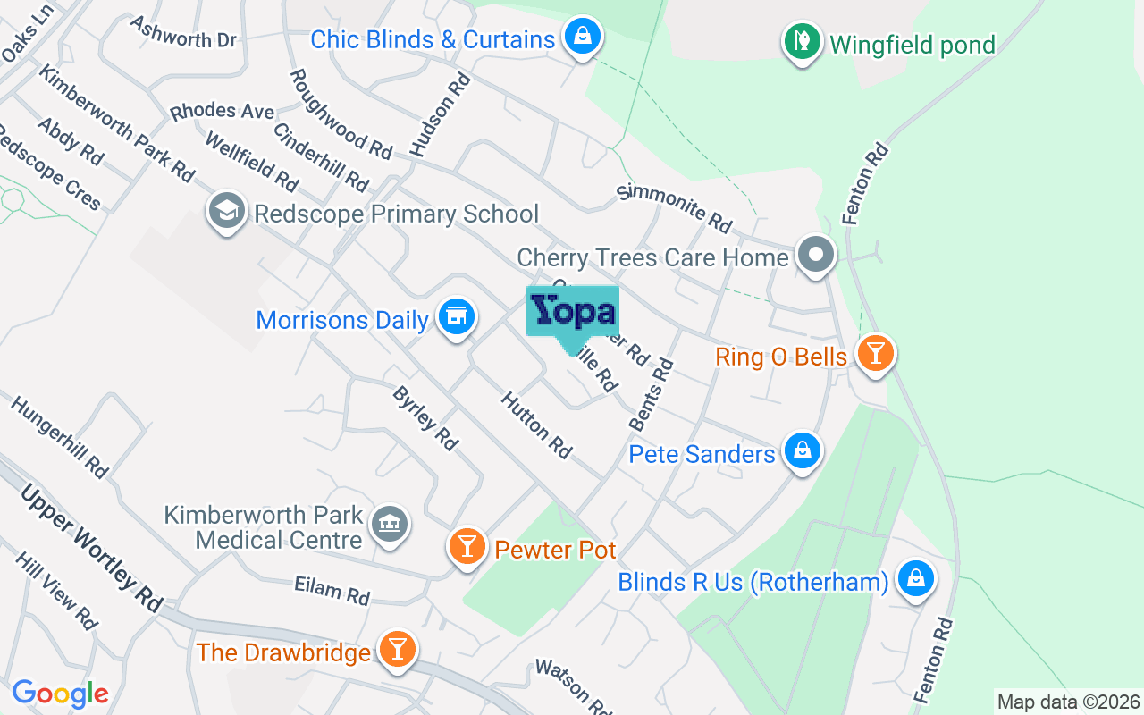 Map showing the location of S61 3SW