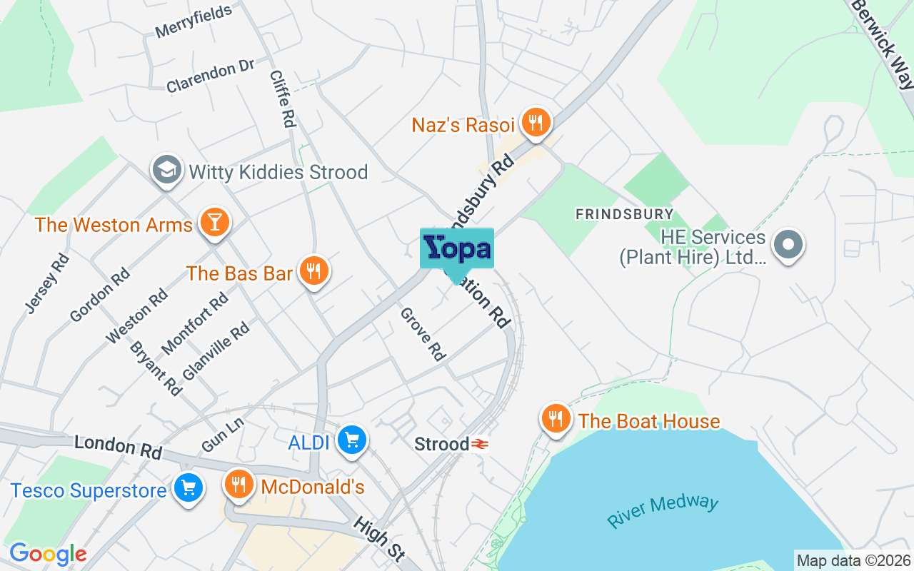 Map showing the location of ME2 4BT