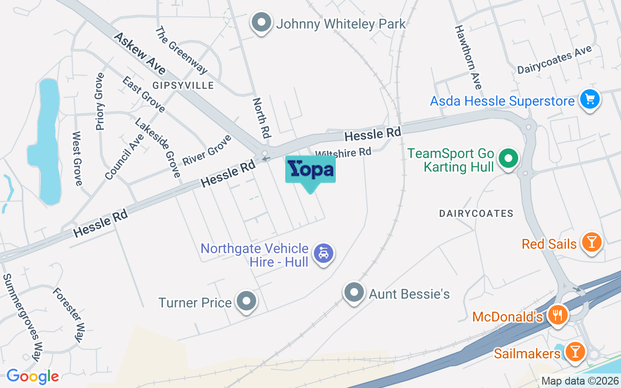 Map showing the location of HU4 6PL
