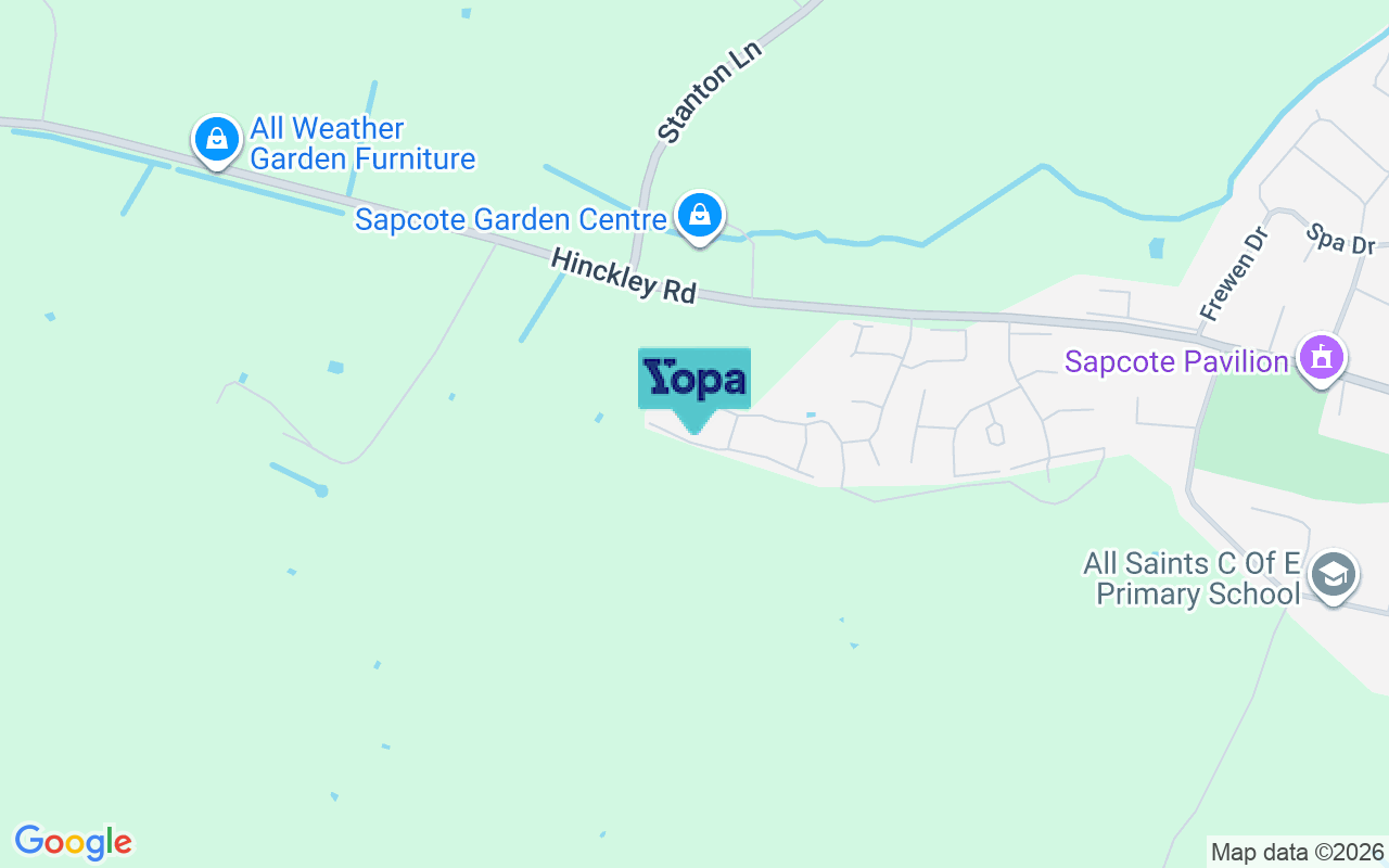 Map showing the location of LE9 4BJ