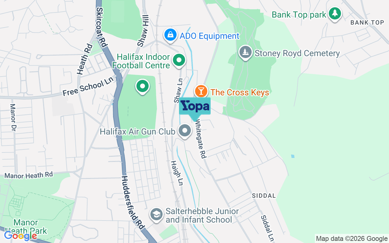 Map showing the location of HX3 9AD