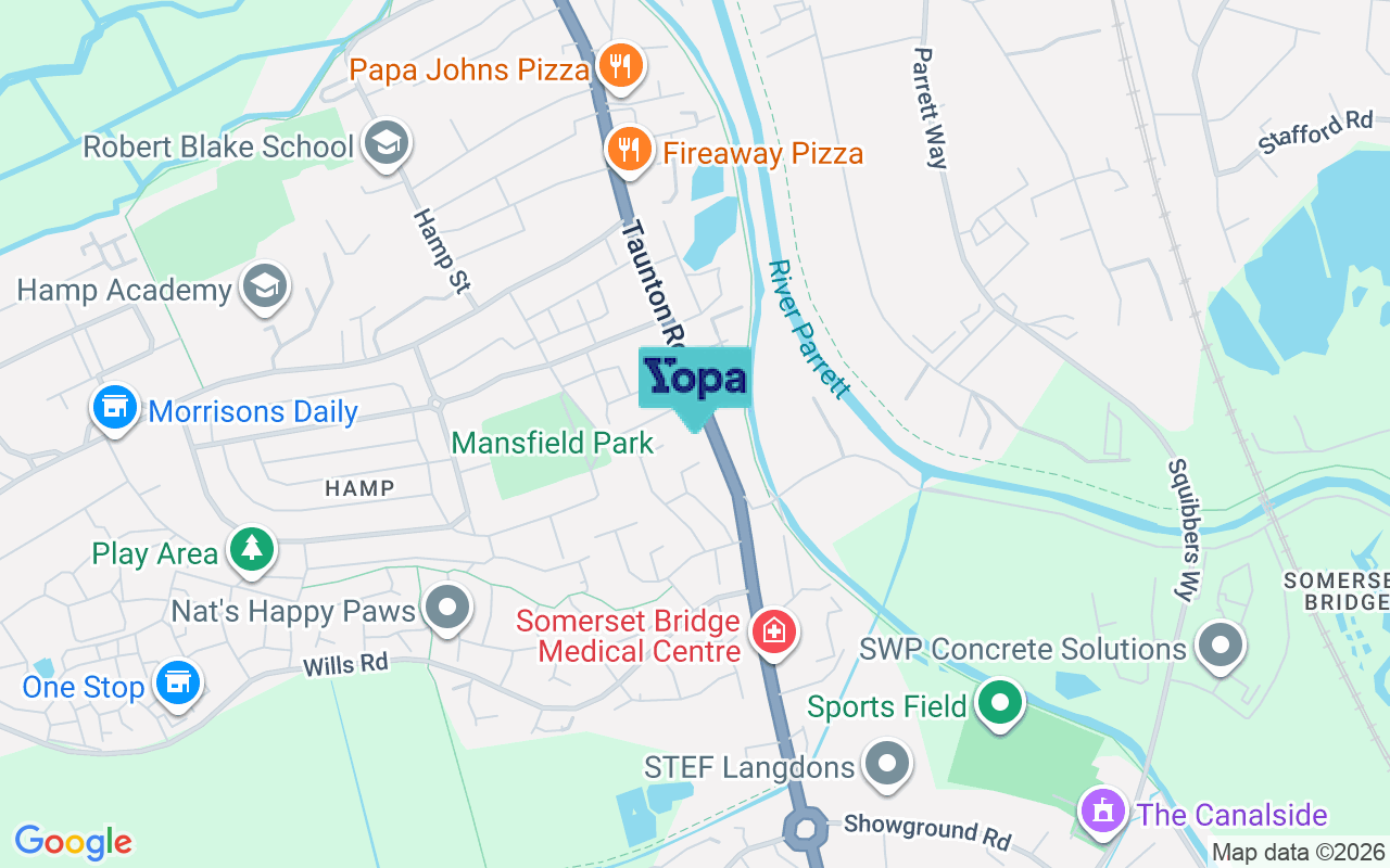 Map showing the location of TA6 6BW