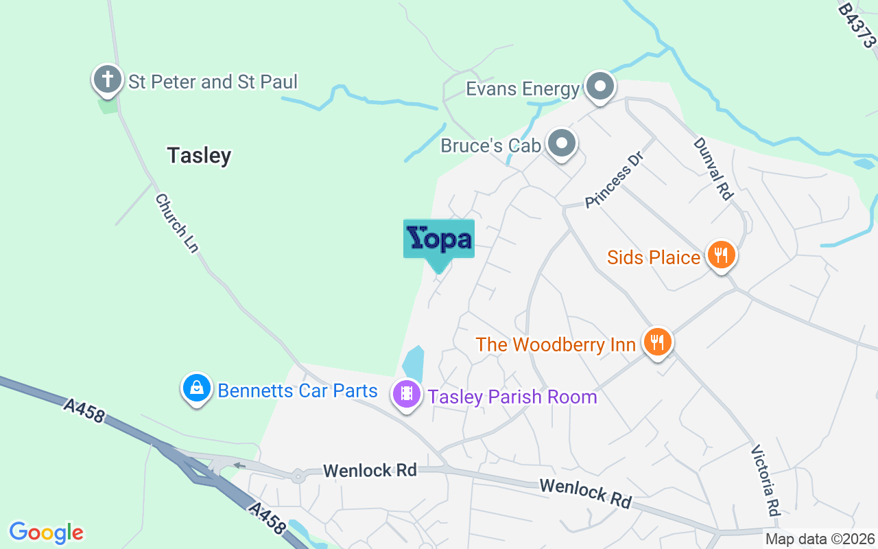 Map showing the location of WV16 4RY