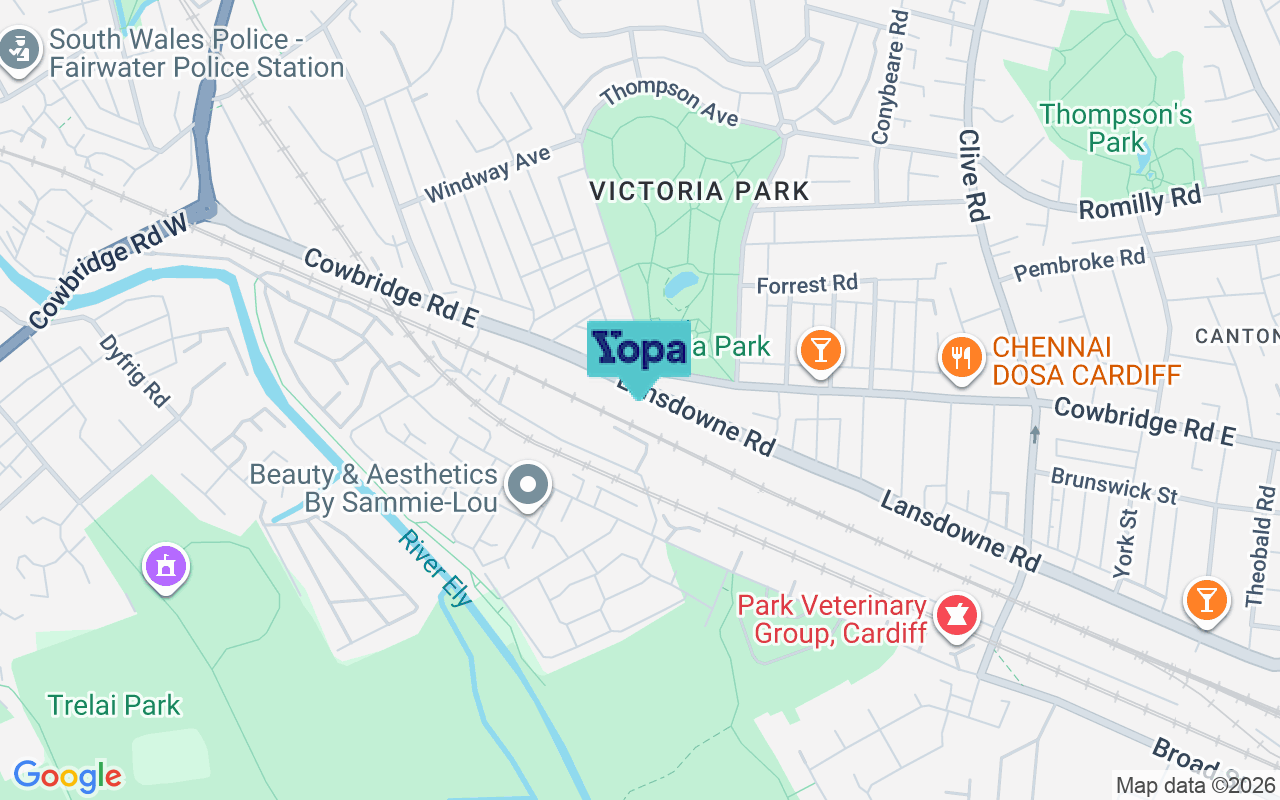 Map showing the location of CF5 1JS
