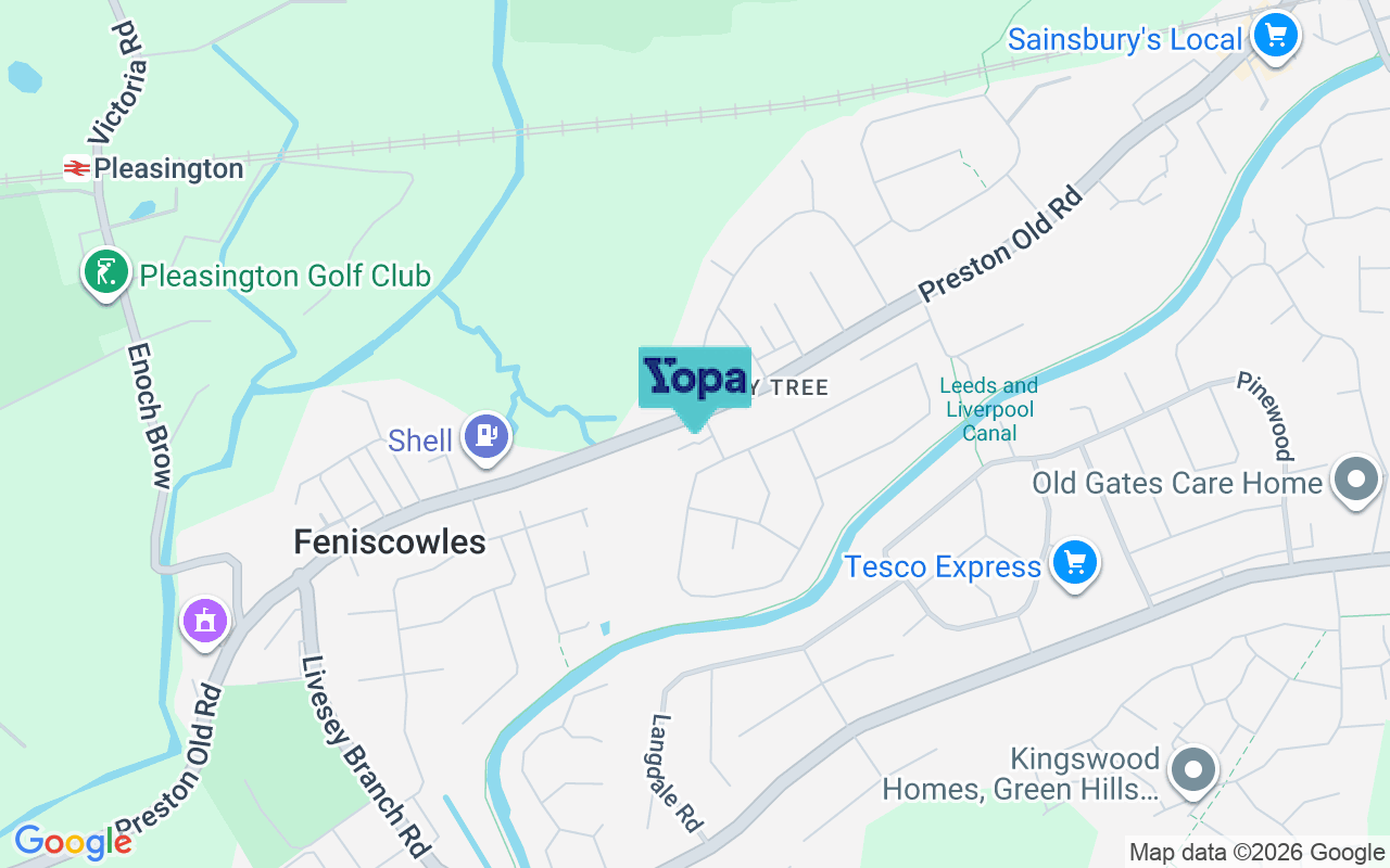Map showing the location of BB2 5HD