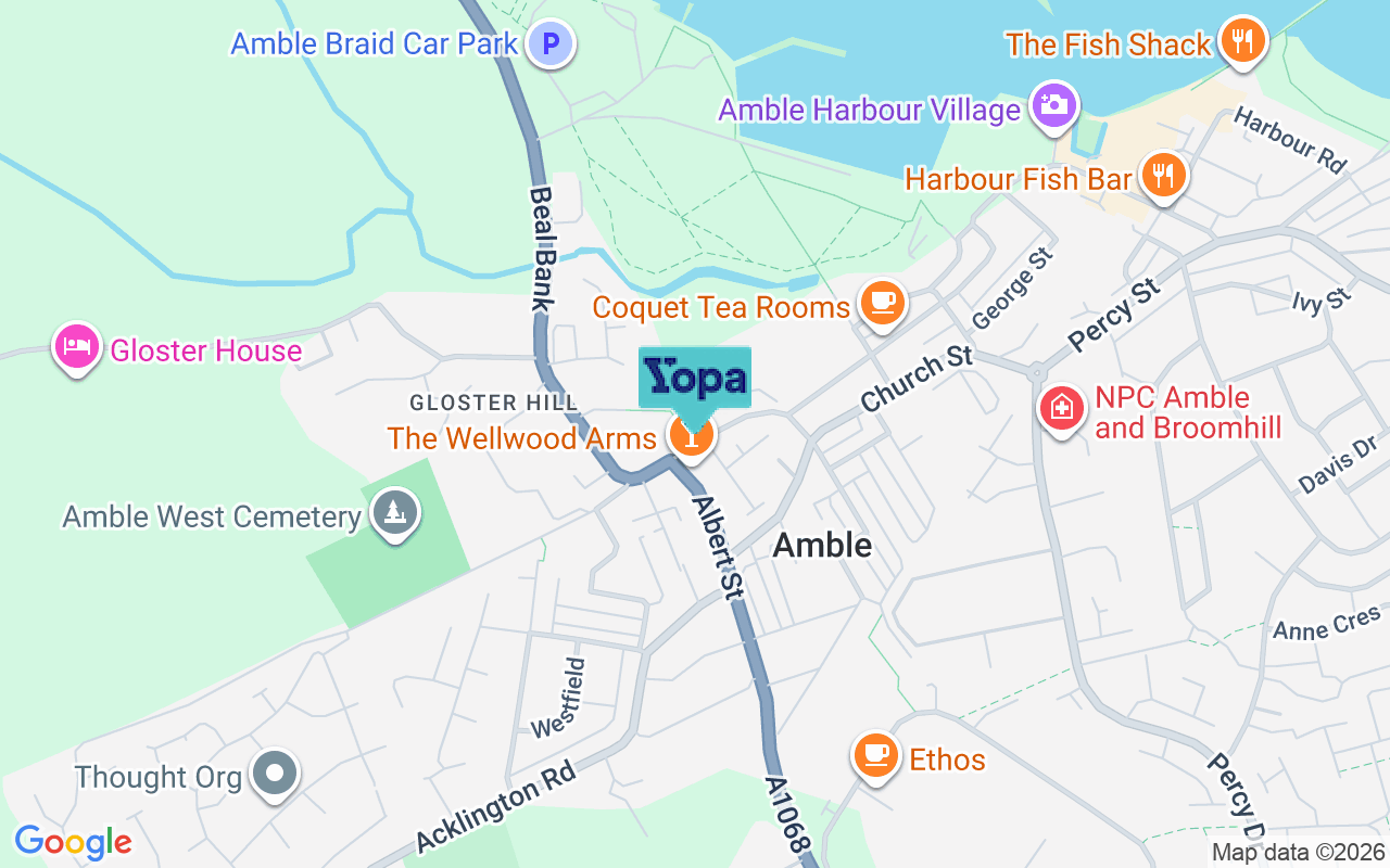 Map showing the location of NE65 0LE