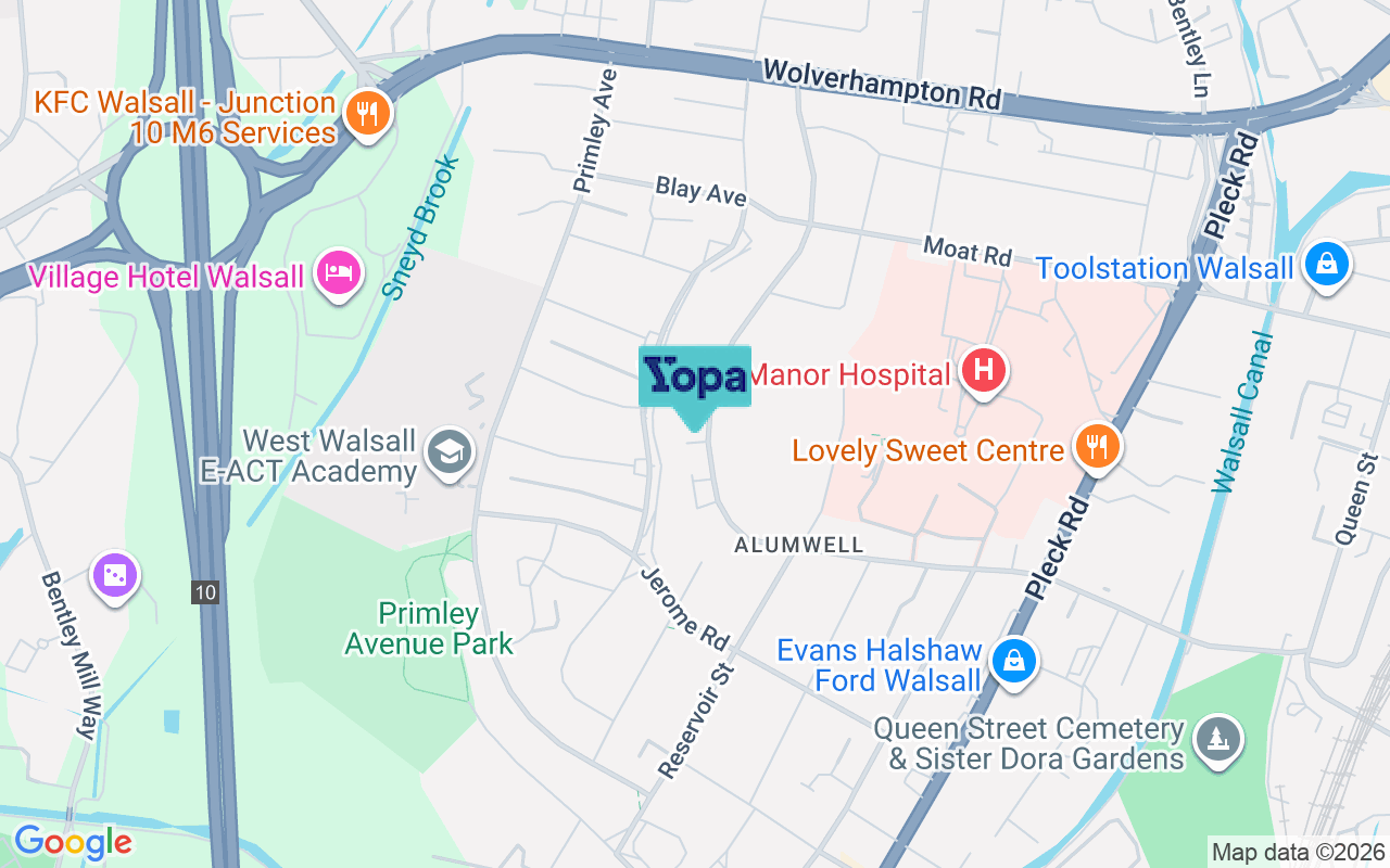 Map showing the location of WS2 9XG