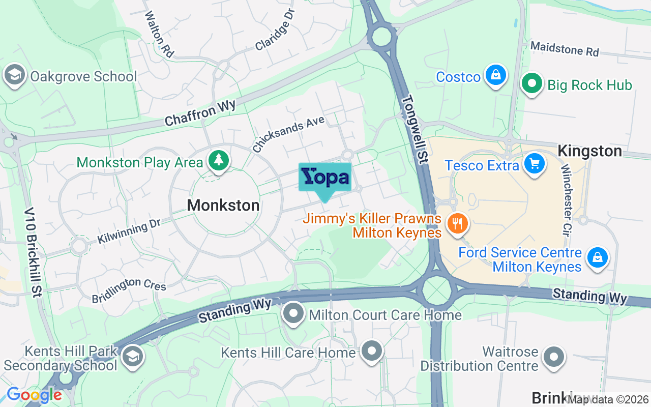 Map showing the location of MK10 9EH