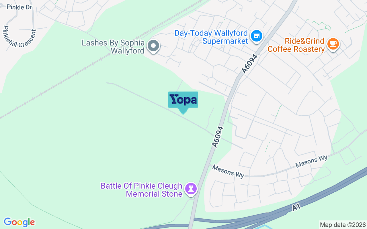 Map showing the location of EH21 8TS
