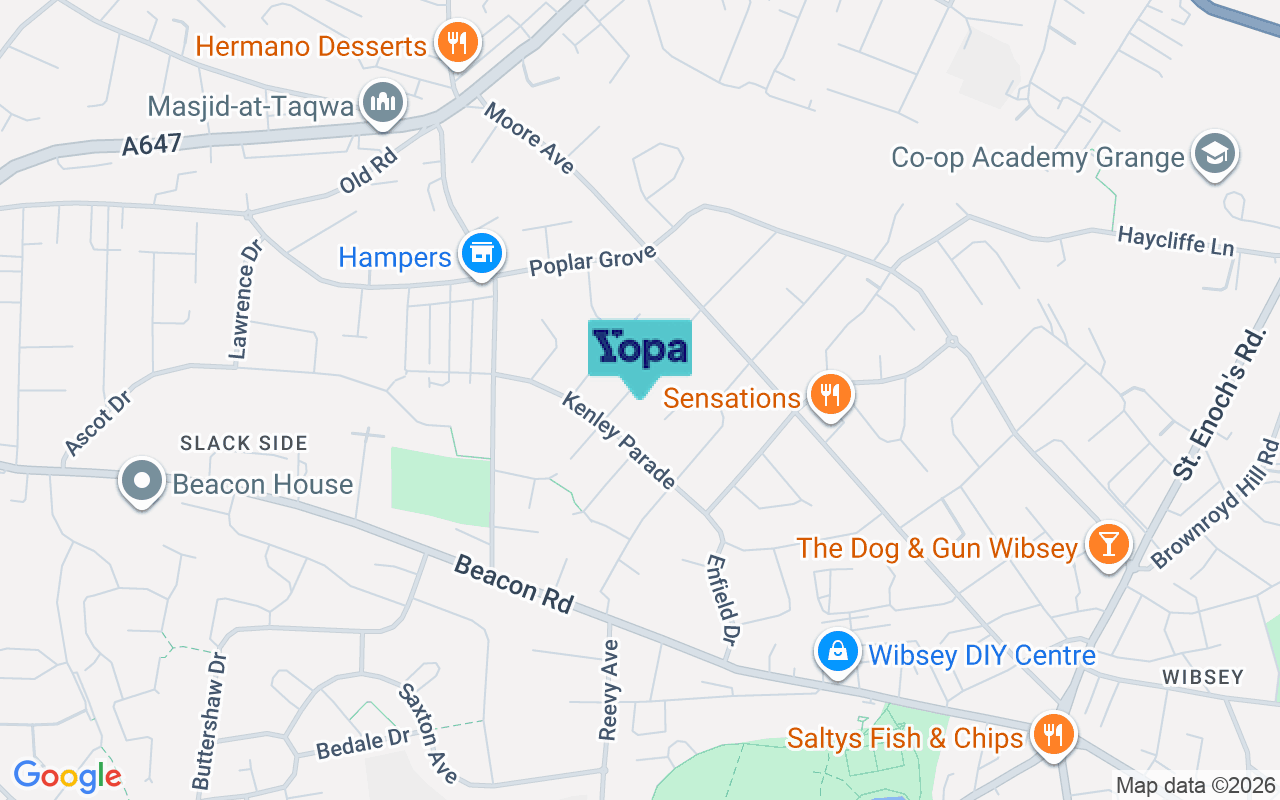 Map showing the location of BD7 4JW
