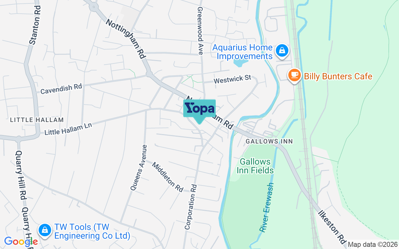 Map showing the location of DE7 4AP