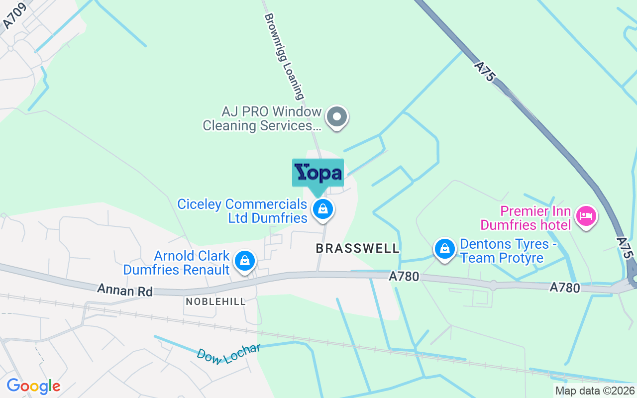 Map showing the location of DG1 3JS