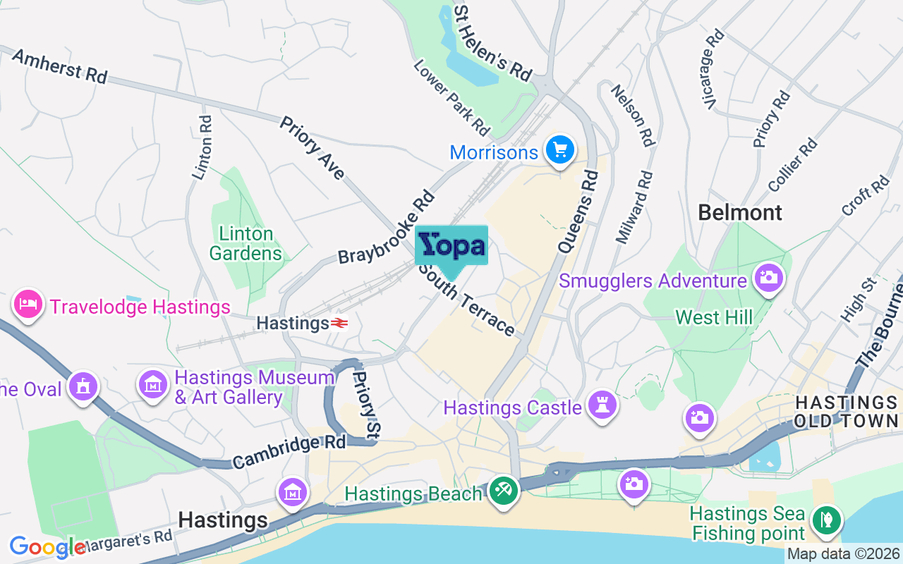 Map showing the location of TN34 1SD