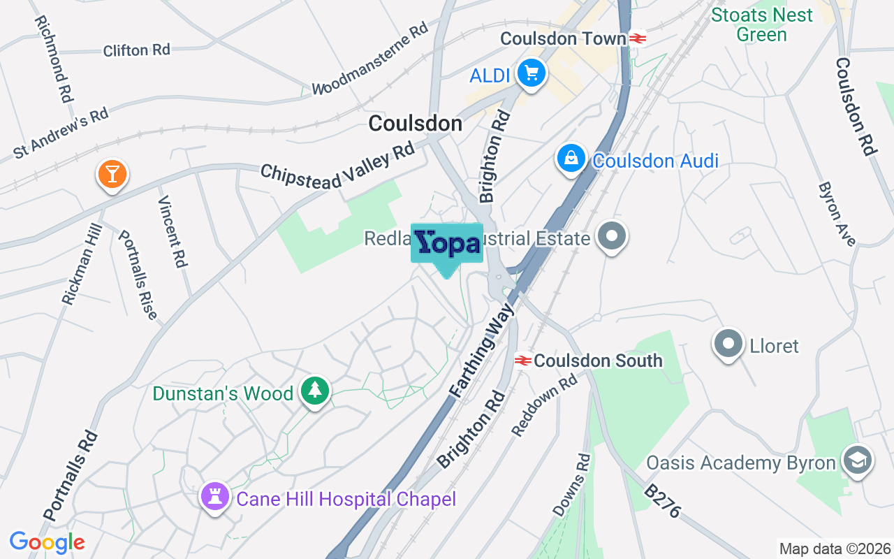 Map showing the location of CR5 3JZ