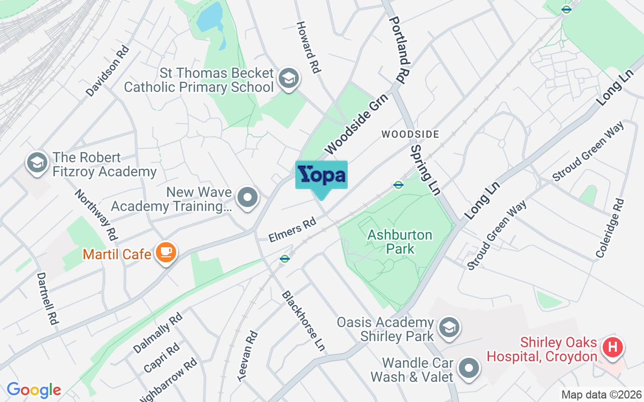Map showing the location of SE25 5DR
