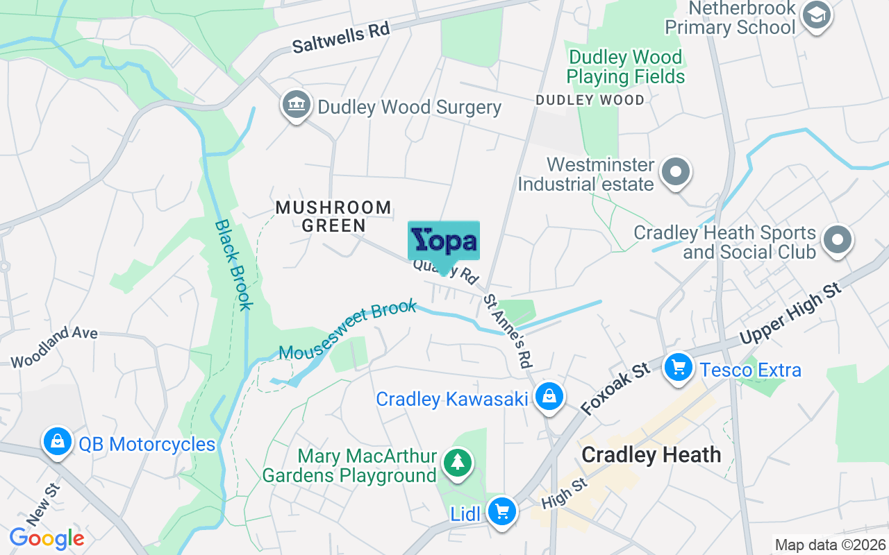 Map showing the location of DY2 0DT
