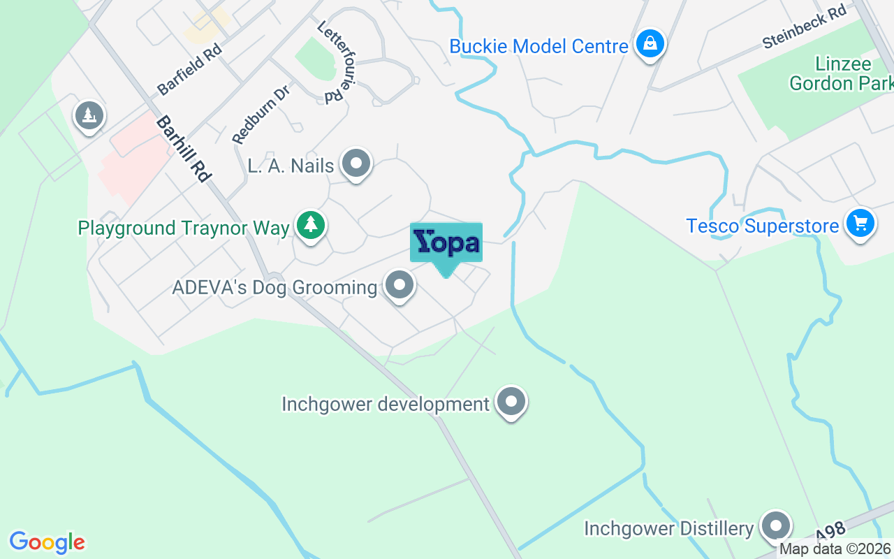 Map showing the location of AB56 5AR