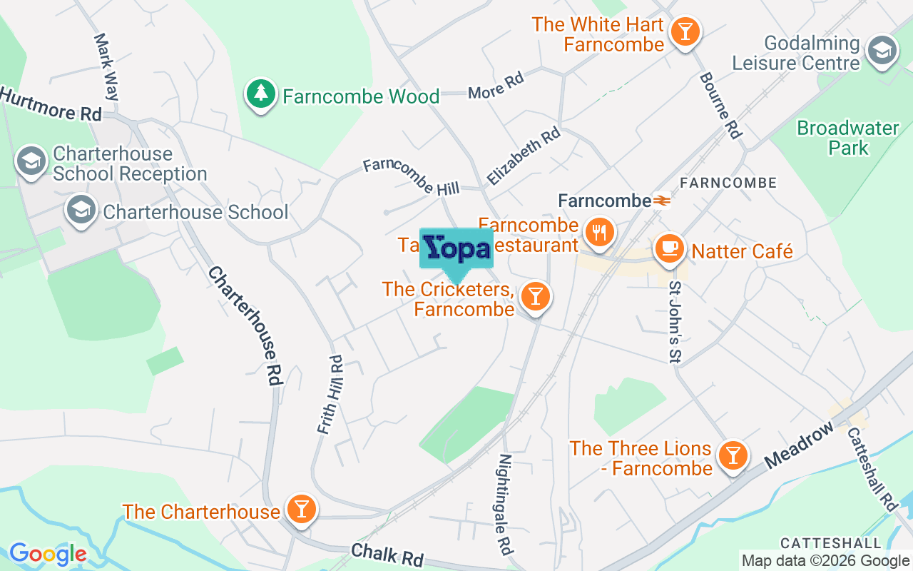 Map showing the location of GU7 2EY
