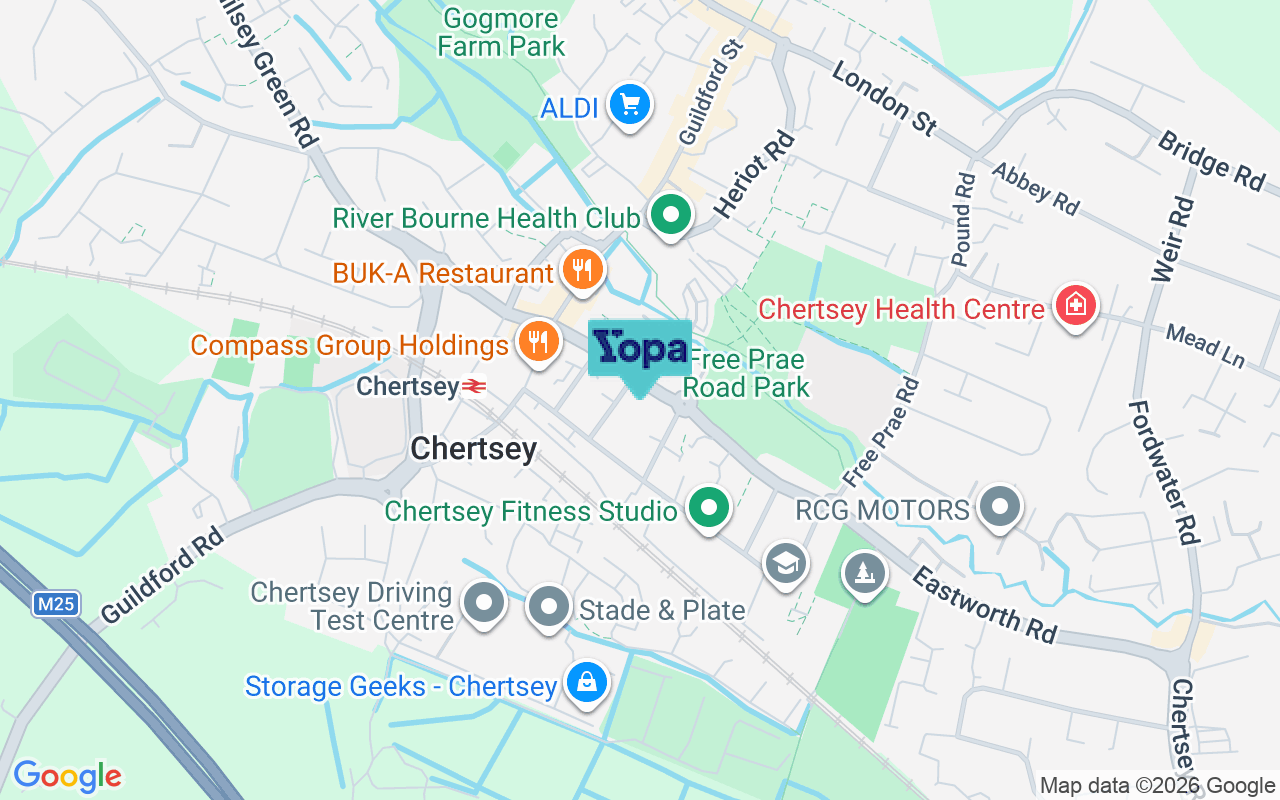Map showing the location of KT16 8DW