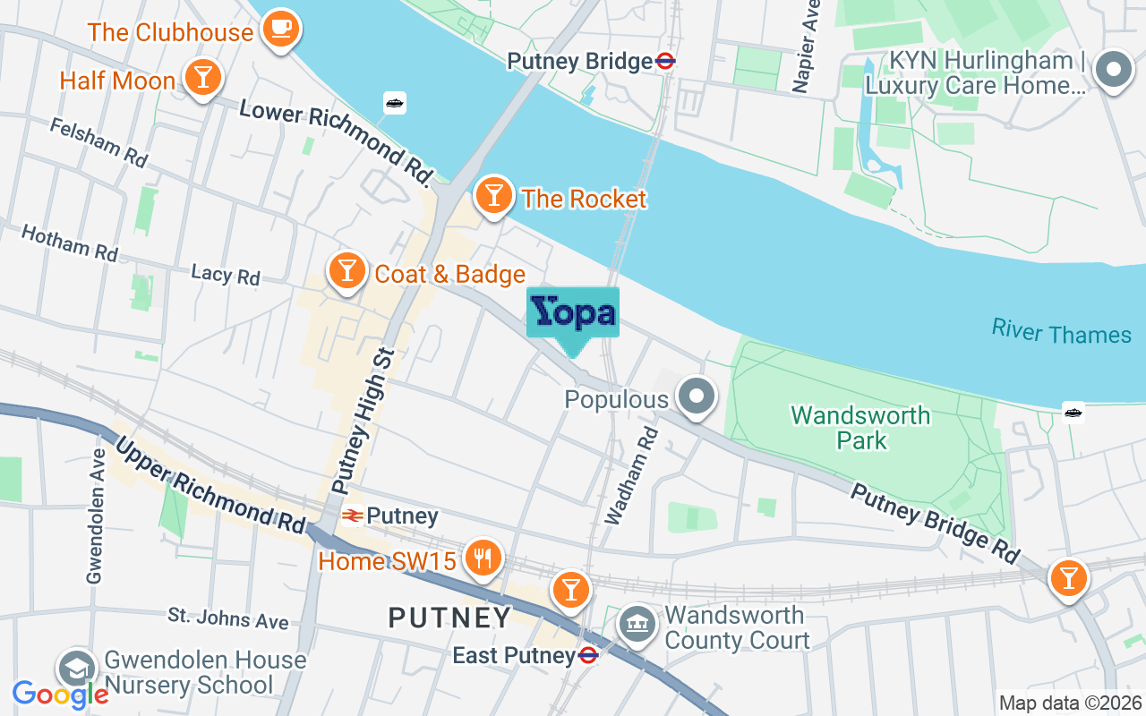 Map showing the location of SW15 2NG