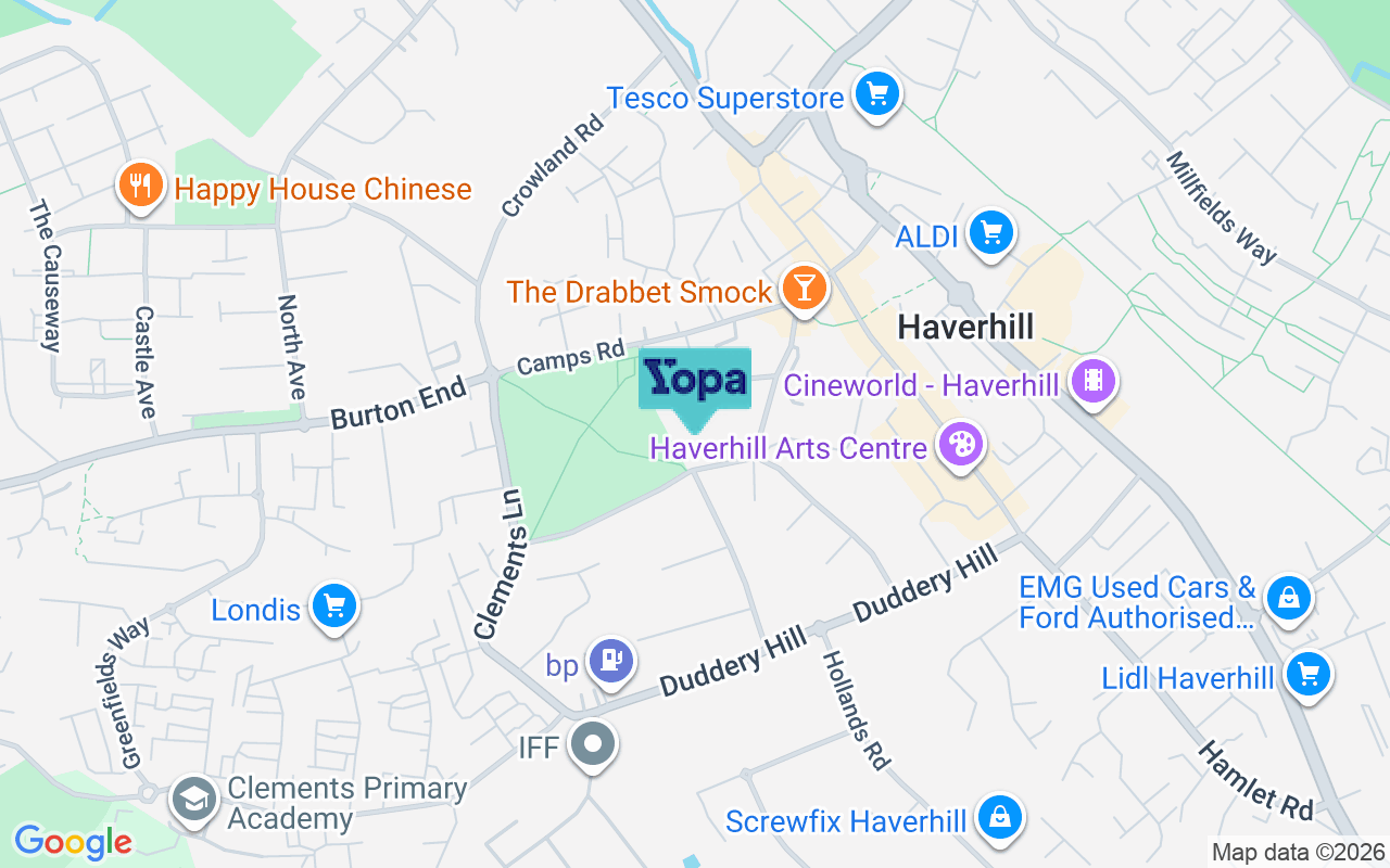 Map showing the location of CB9 8BG