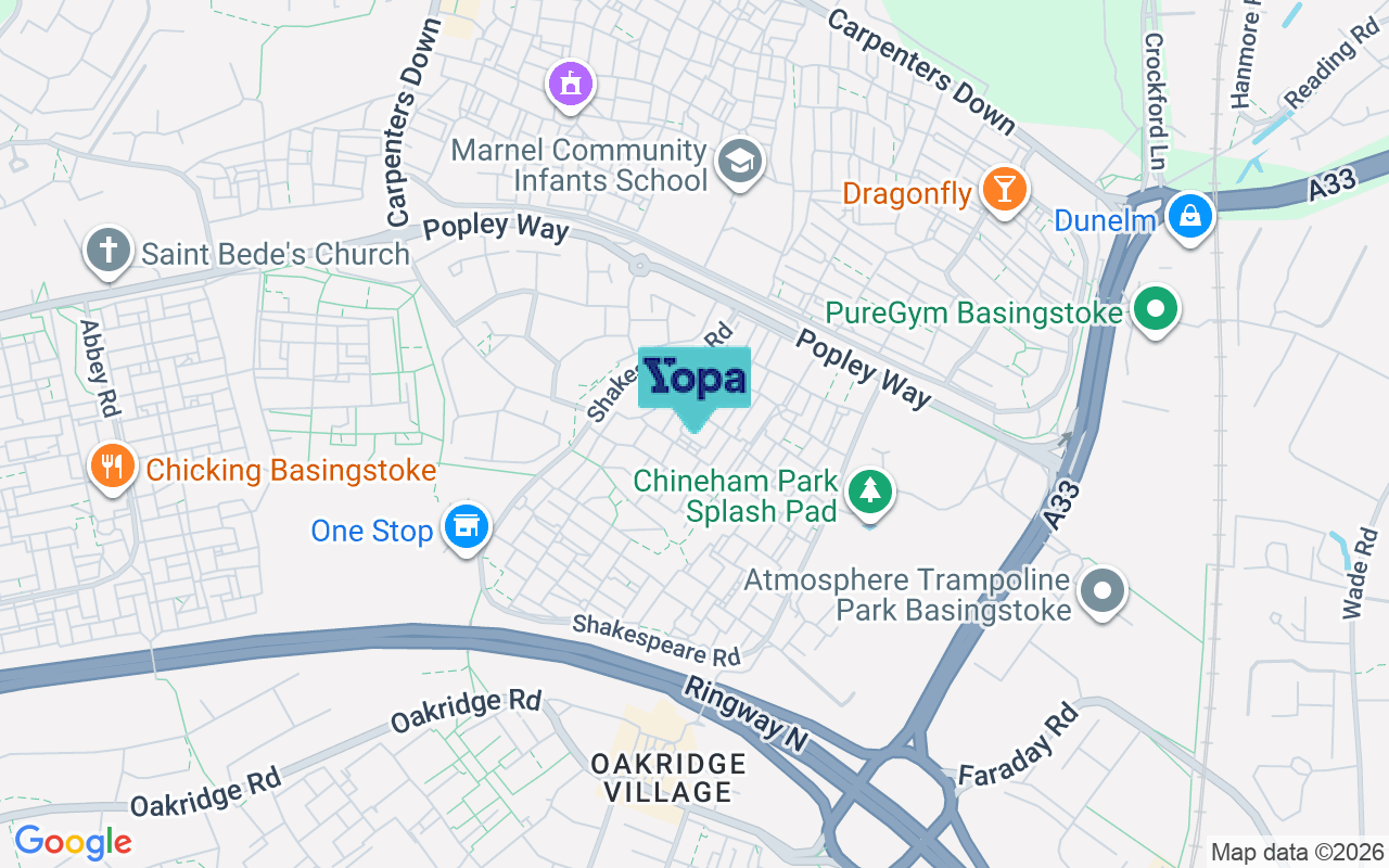Map showing the location of RG24 9DN