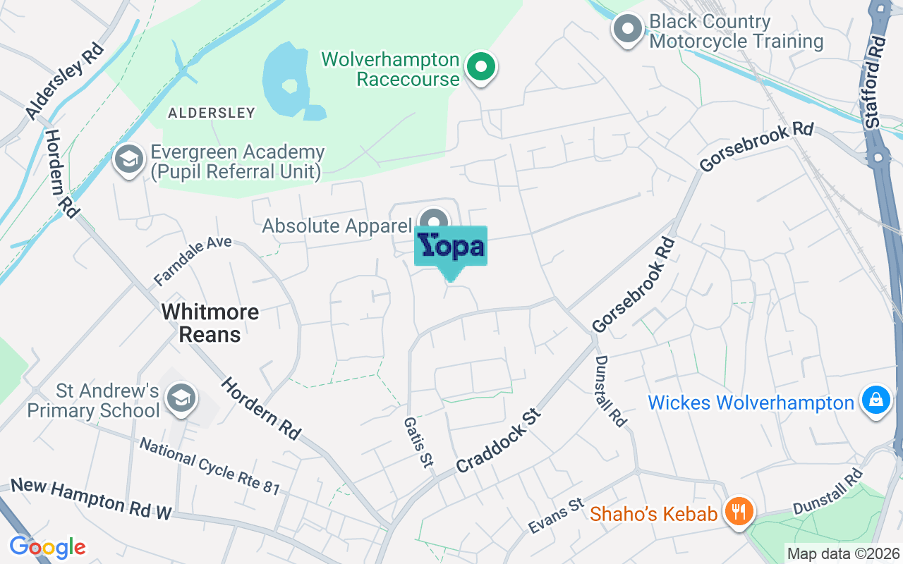 Map showing the location of WV6 0XD