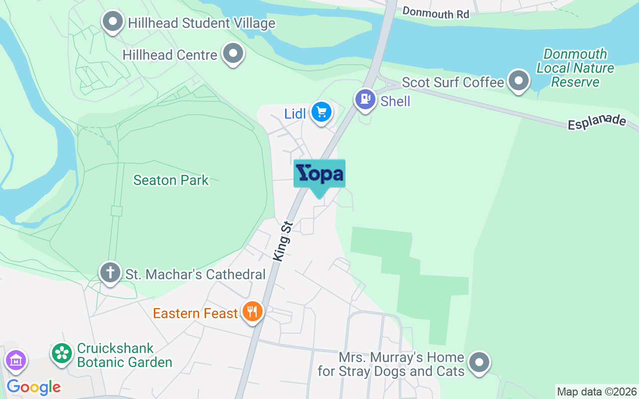 Map showing the location of AB24 1XG