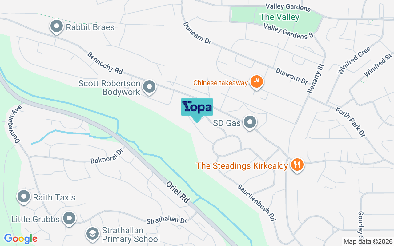 Map showing the location of KY2 5RH