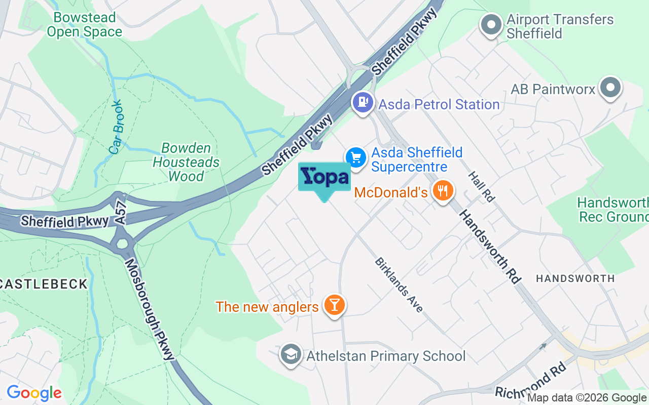 Map showing the location of S13 8HG