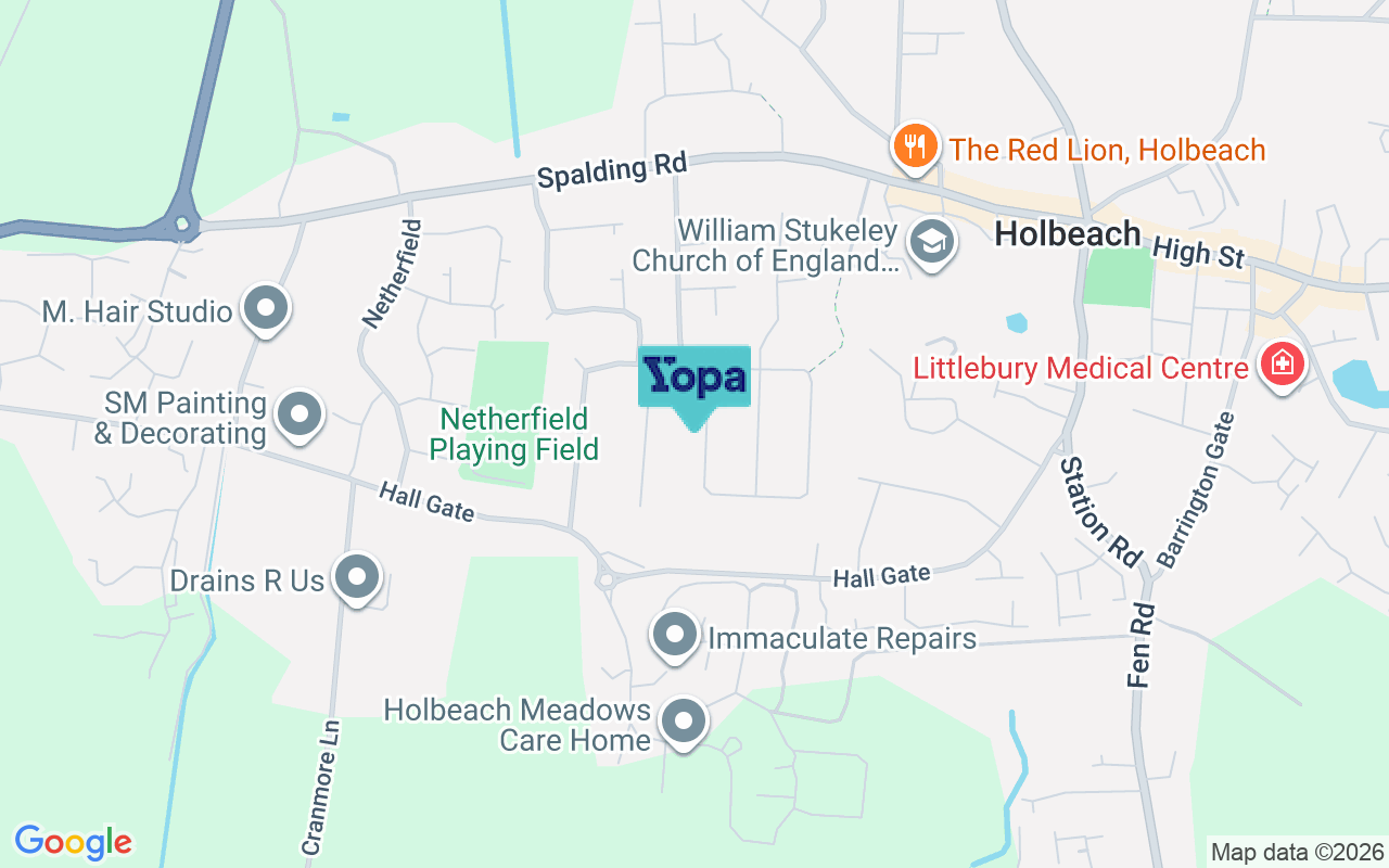 Map showing the location of PE12 7JJ