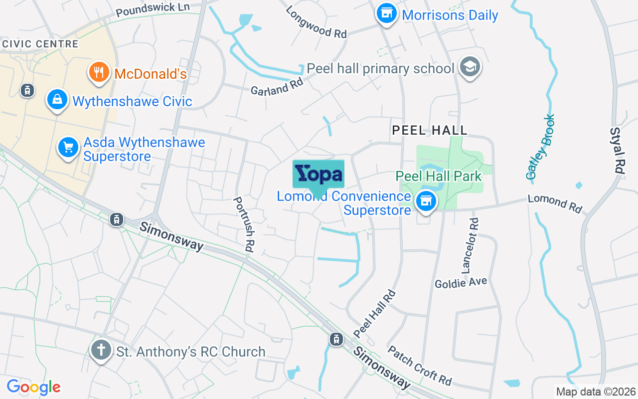 Map showing the location of M22 5HW