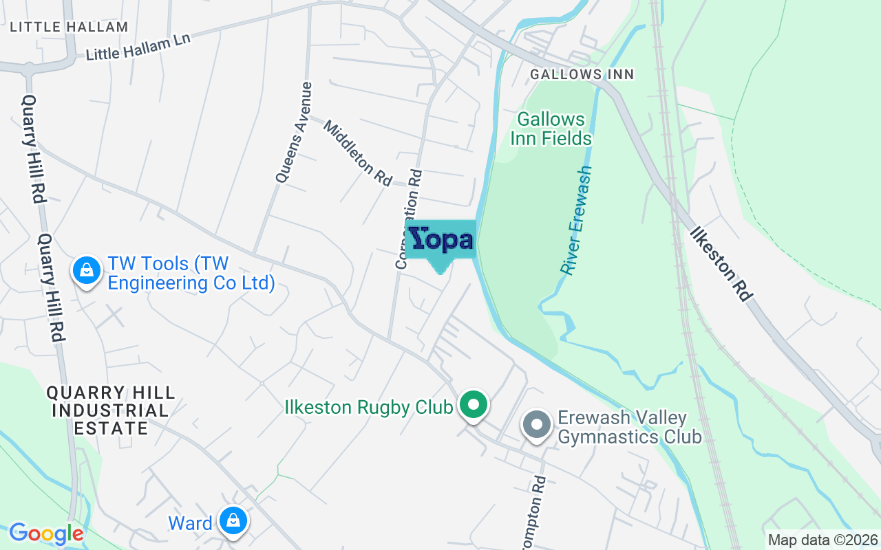 Map showing the location of DE7 4BX