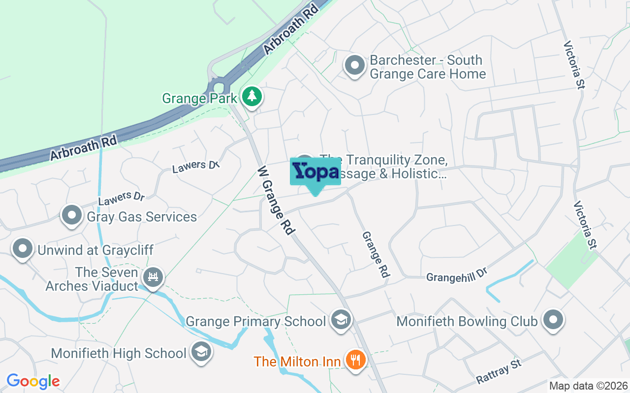 Map showing the location of DD5 4PP
