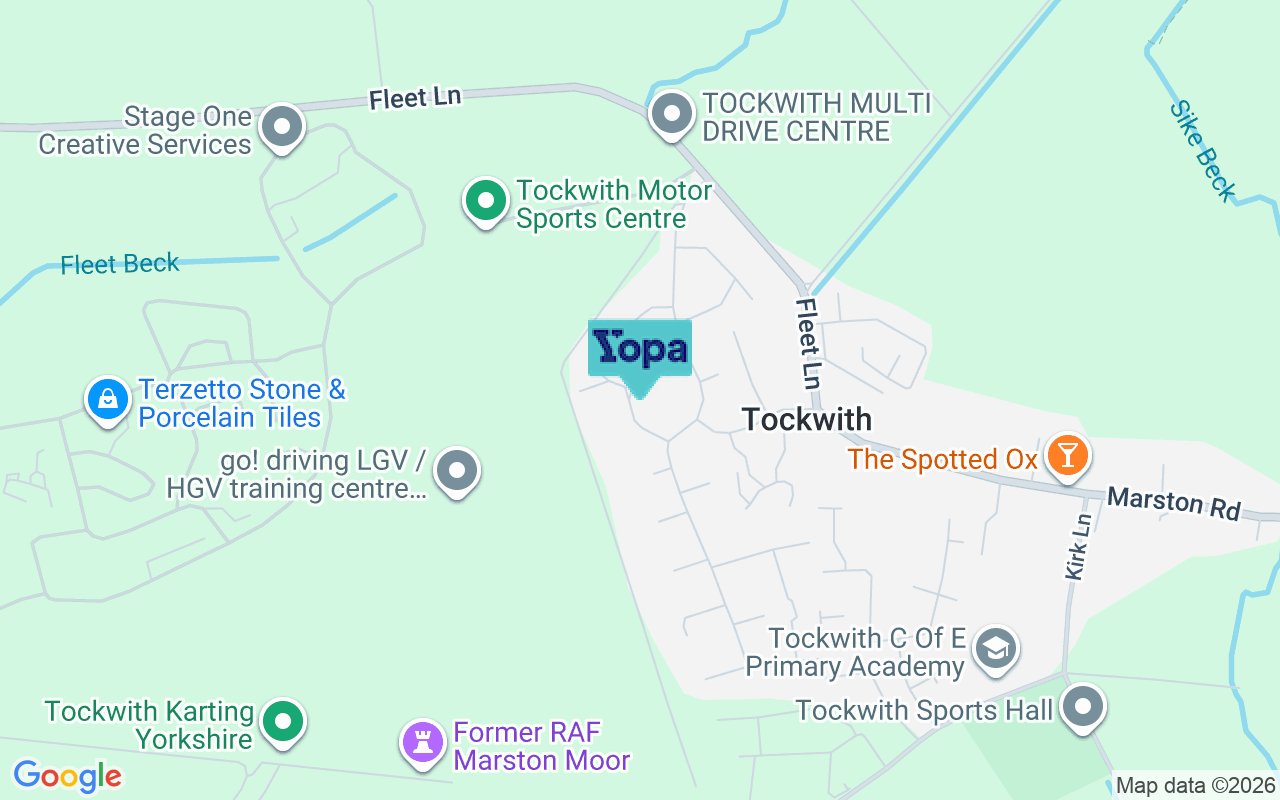 Map showing the location of YO26 7QX