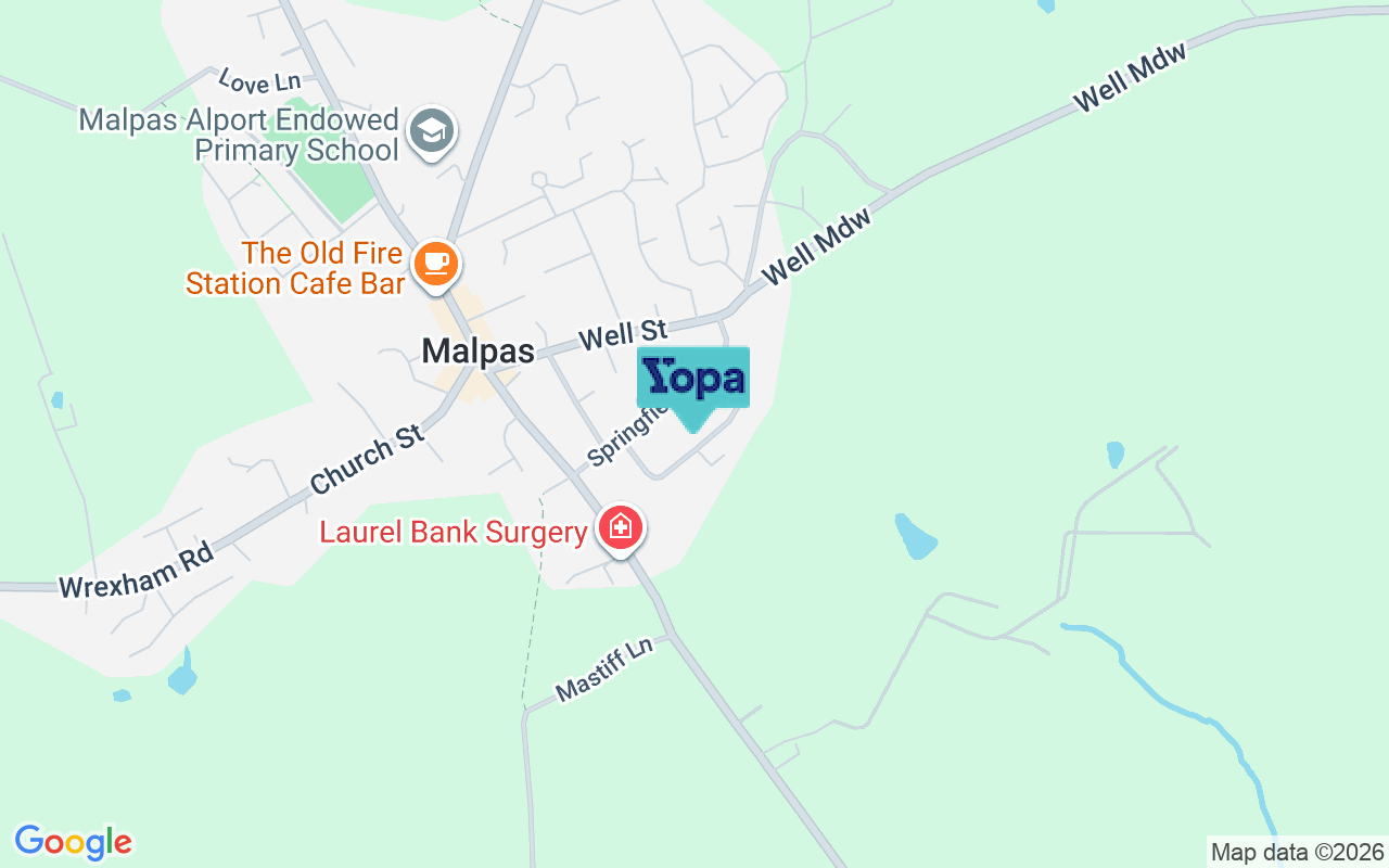 Map showing the location of SY14 8QB