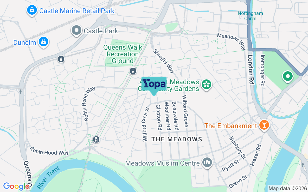 Map showing the location of NG2 2FX