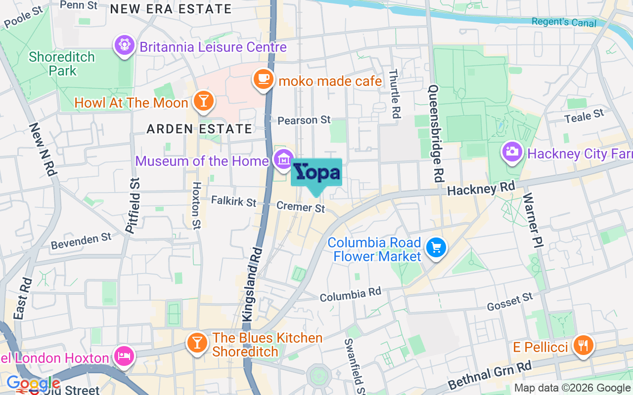 Map showing the location of E2 8HR