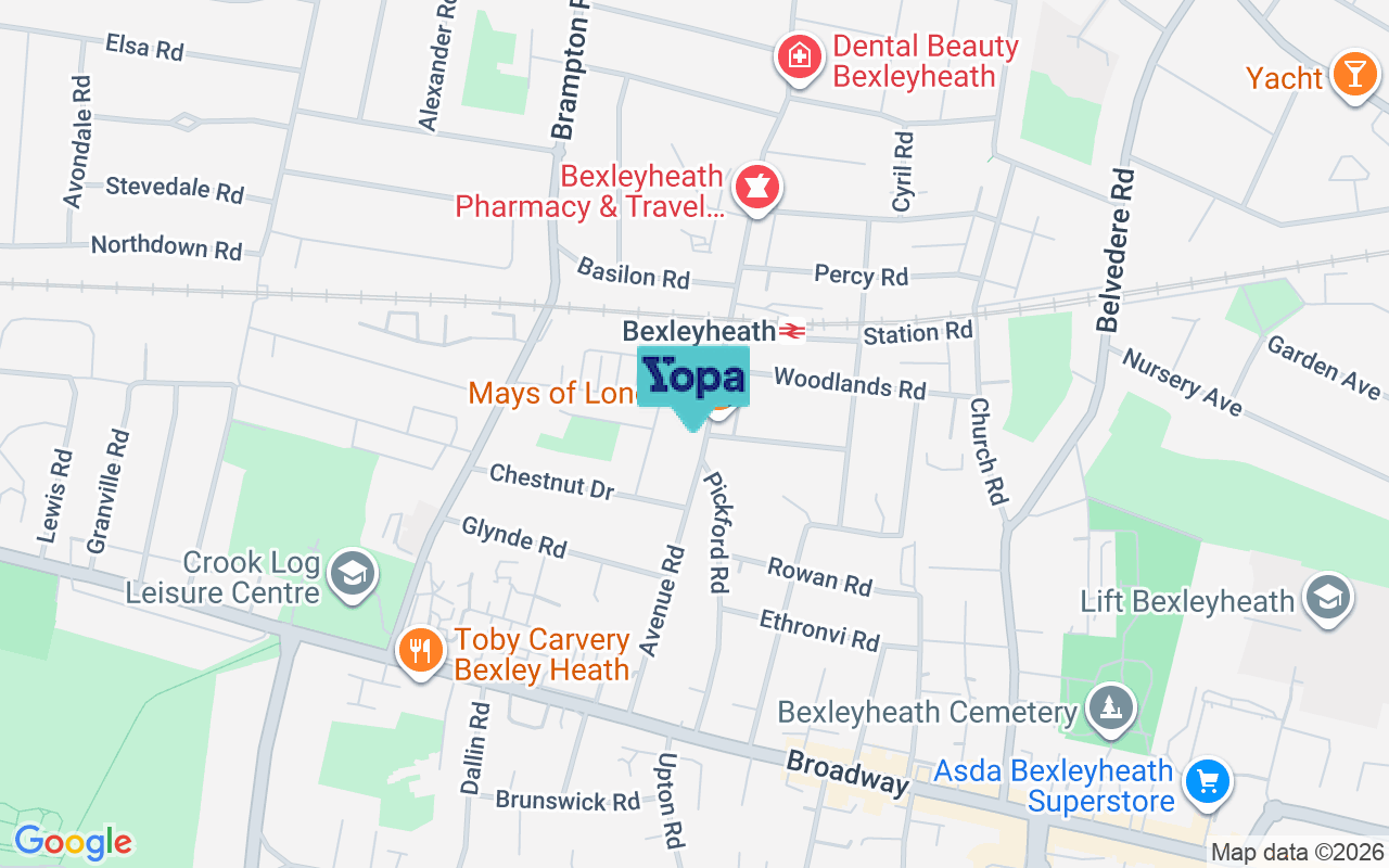 Map showing the location of DA7 4EQ