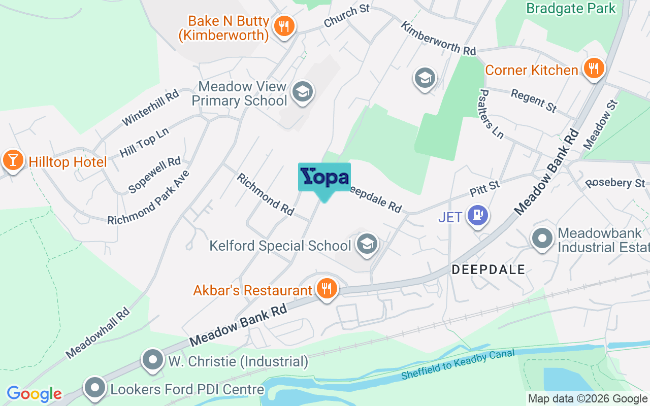 Map showing the location of S61 2NP