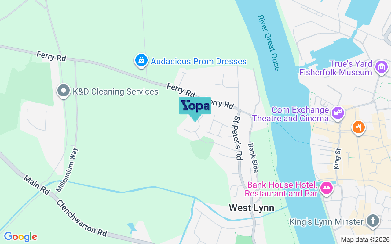 Map showing the location of PE34 3NF