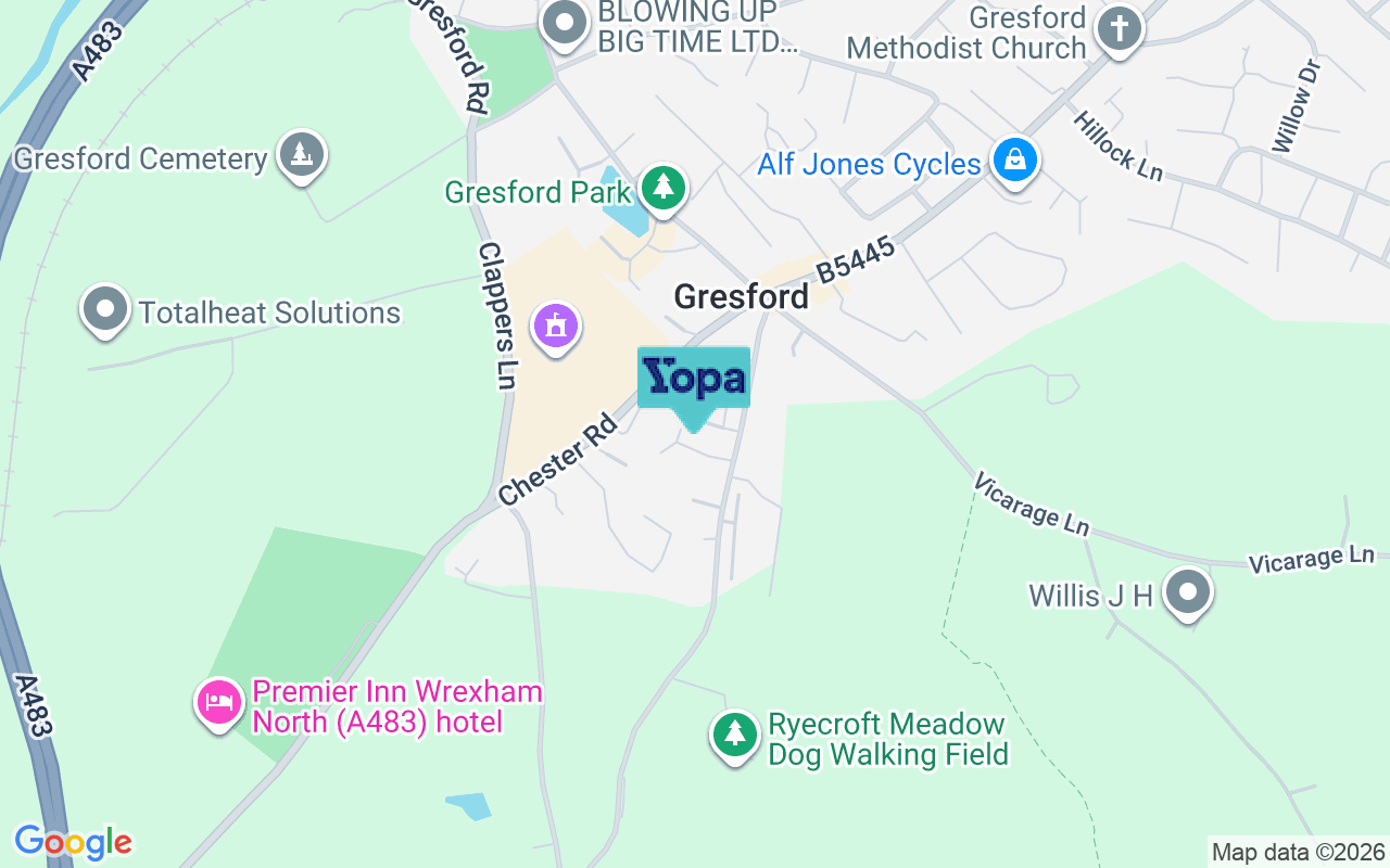Map showing the location of LL12 8UD