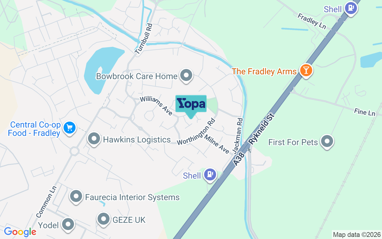 Map showing the location of WS13 8TL