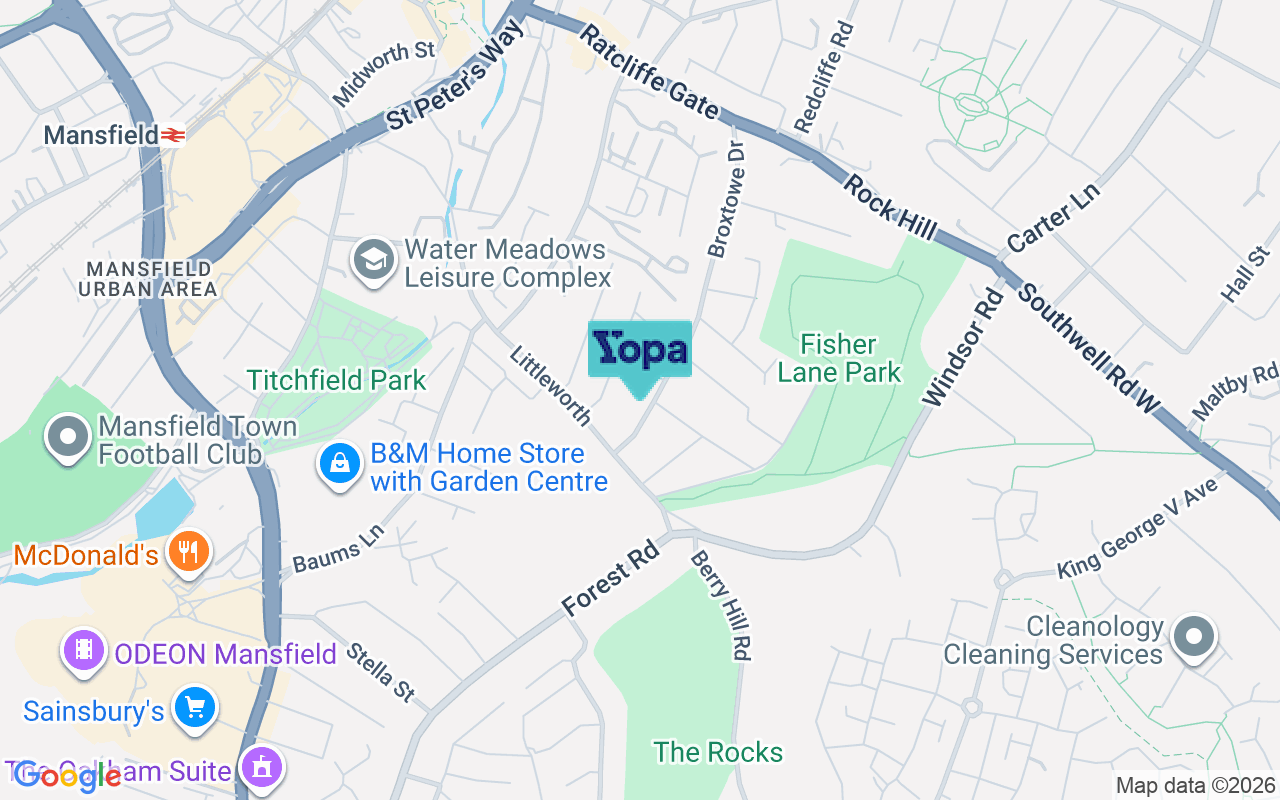 Map showing the location of NG18 2RU