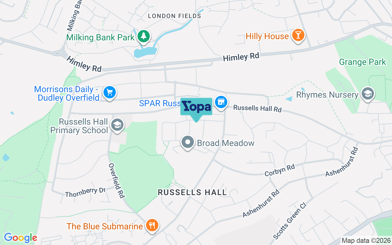 Map showing the location of DY1 2PH