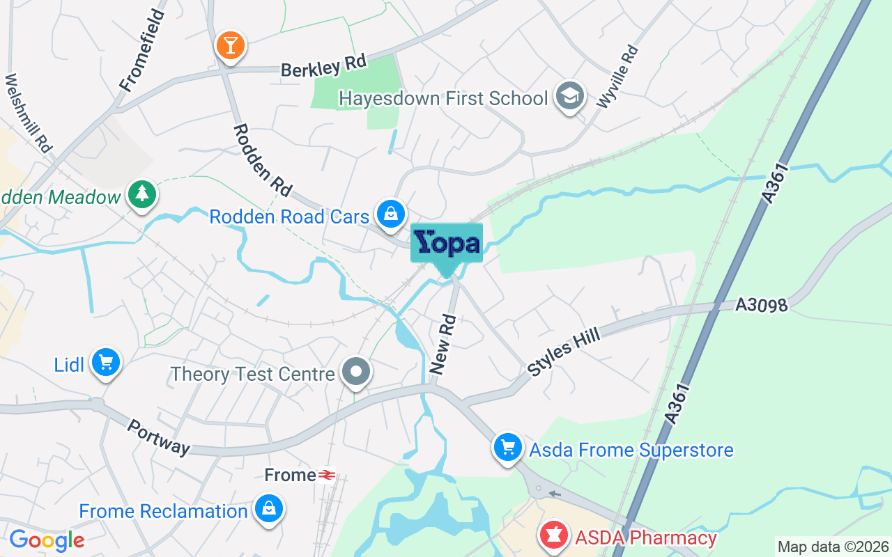 Map showing the location of BA11 5HT