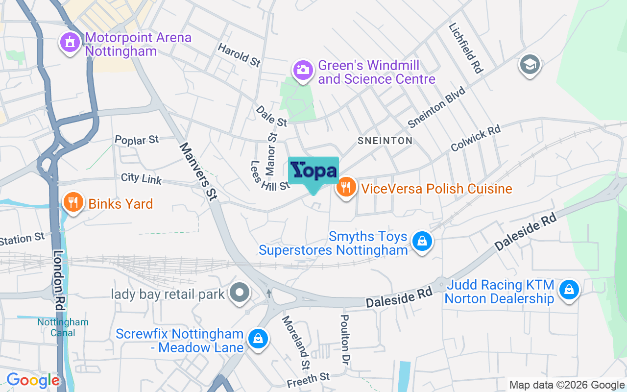Map showing the location of NG2 4BS