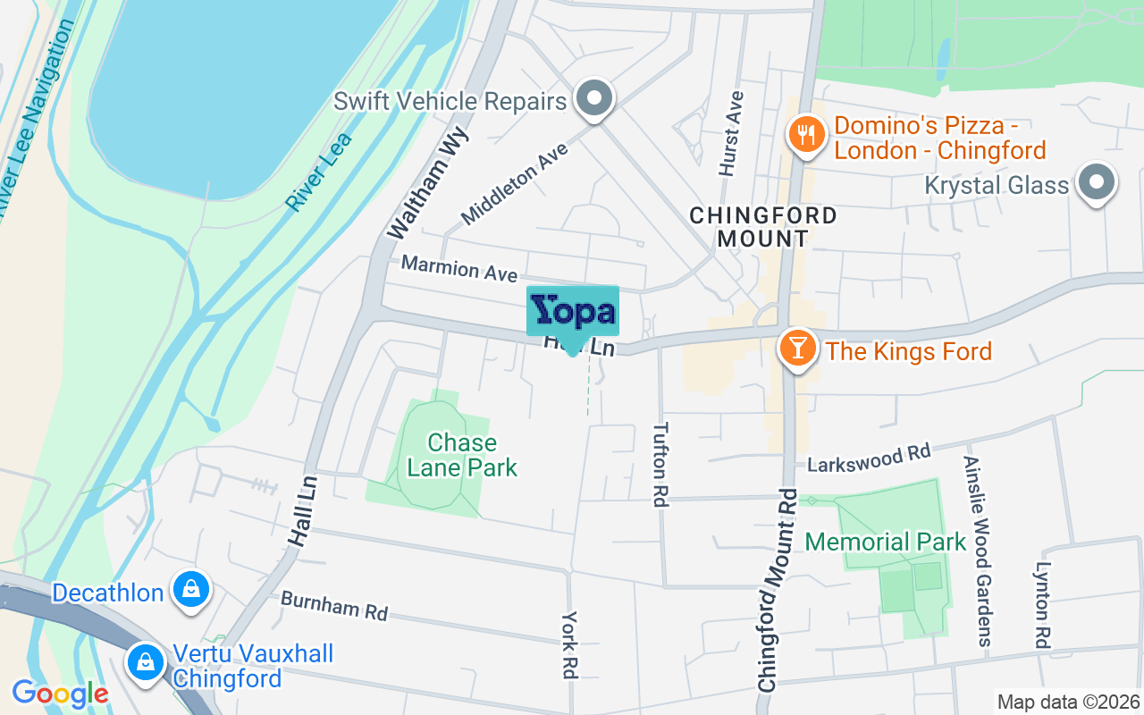 Map showing the location of E4 8HW