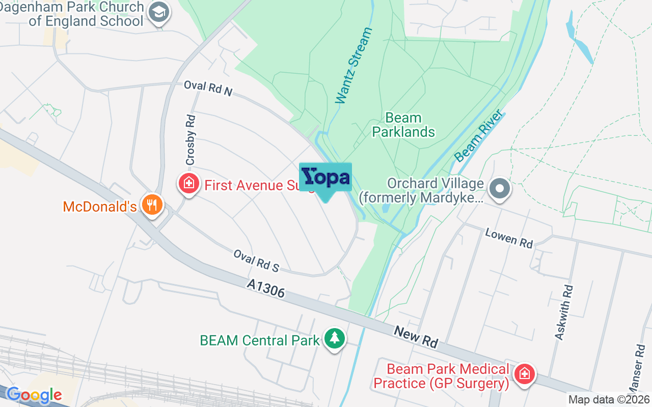 Map showing the location of RM10 9BP